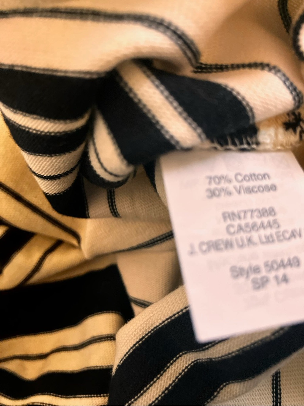 J CREW VILLA BLACK CREAM DRESS FIT FLARE STRIPED SLEEVELESS BUTTON BACK XS - Picture 5 of 5